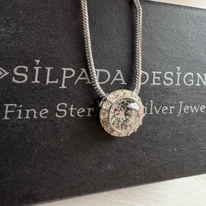 Silpada Silver Necklace with Clear Stone